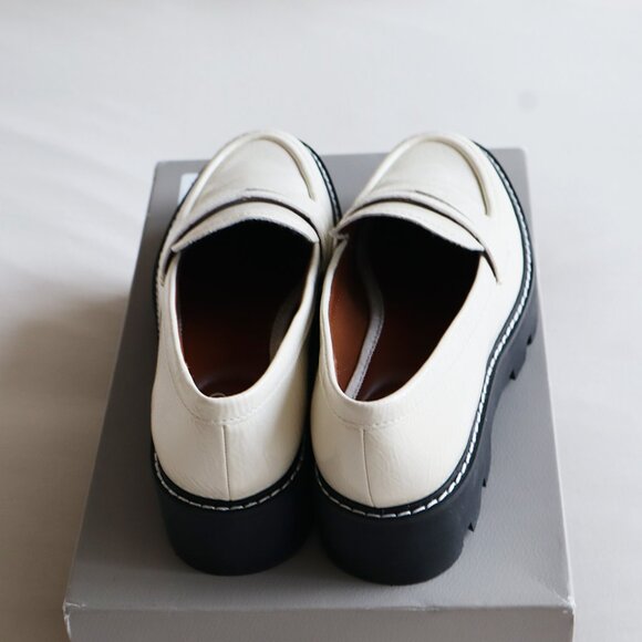 BNIB Franco Sarto Balin Lug Sole Penny Loafer in Putty - Picture 7 of 9